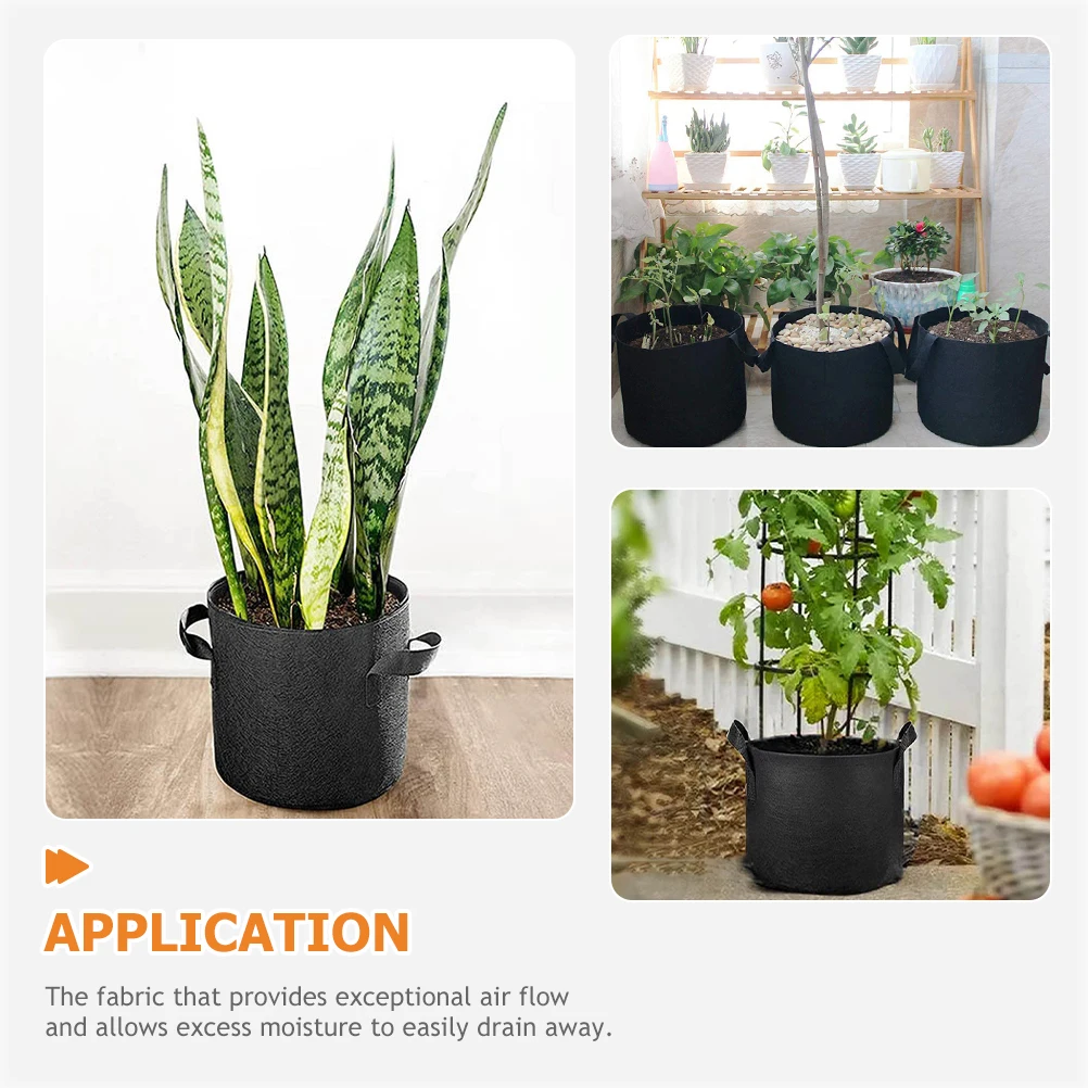 

5 Pcs Non-woven Planting Bag Grow Container Potato Growing Bags Nonwoven Seedling