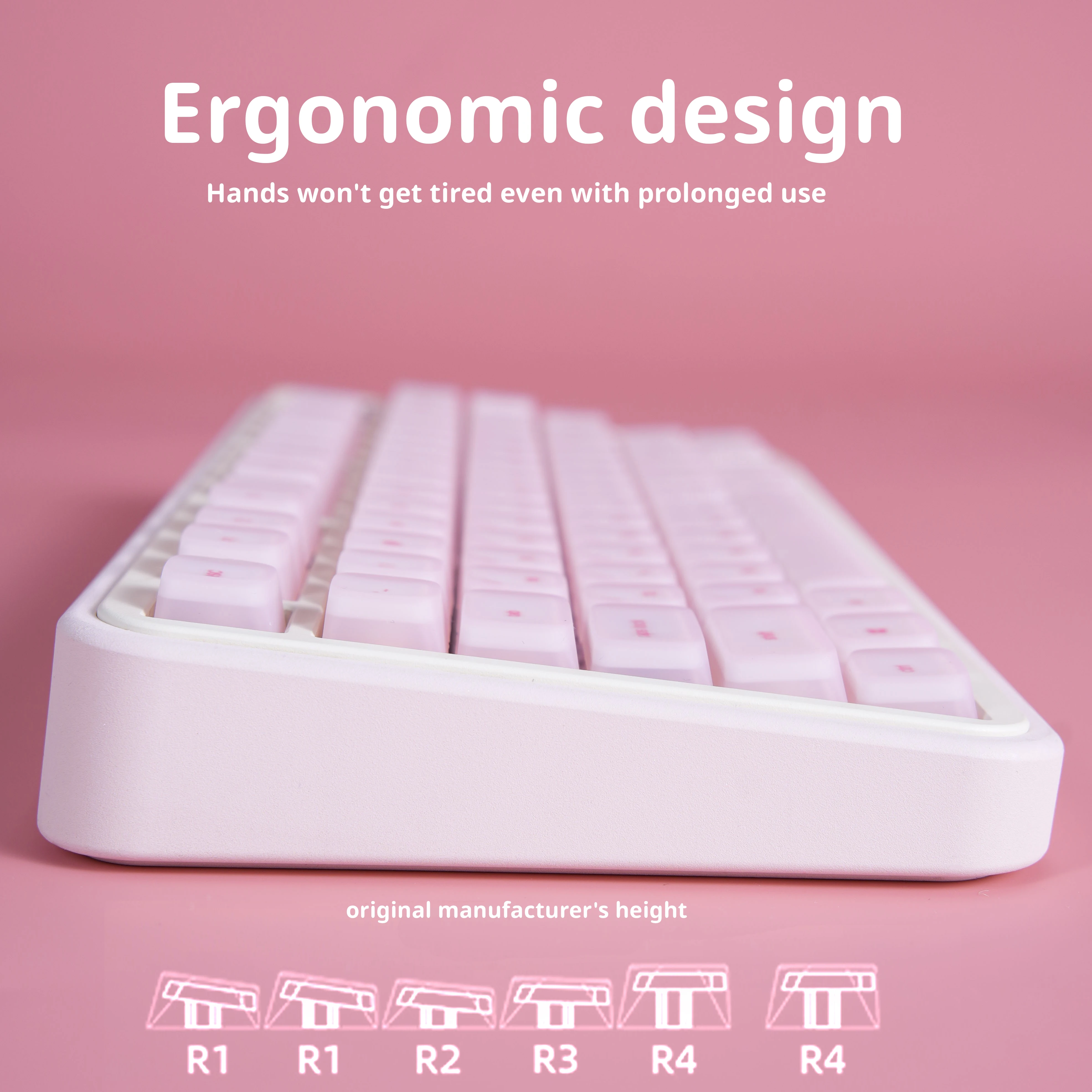 113 مفتاحًا من أغطية مفاتيح Hangul الكورية من السيليكون PC Cherry Profile PC للوحة المفاتيح الميكانيكية المخصصة للألعاب أغطية مفاتيح وردية مخصصة