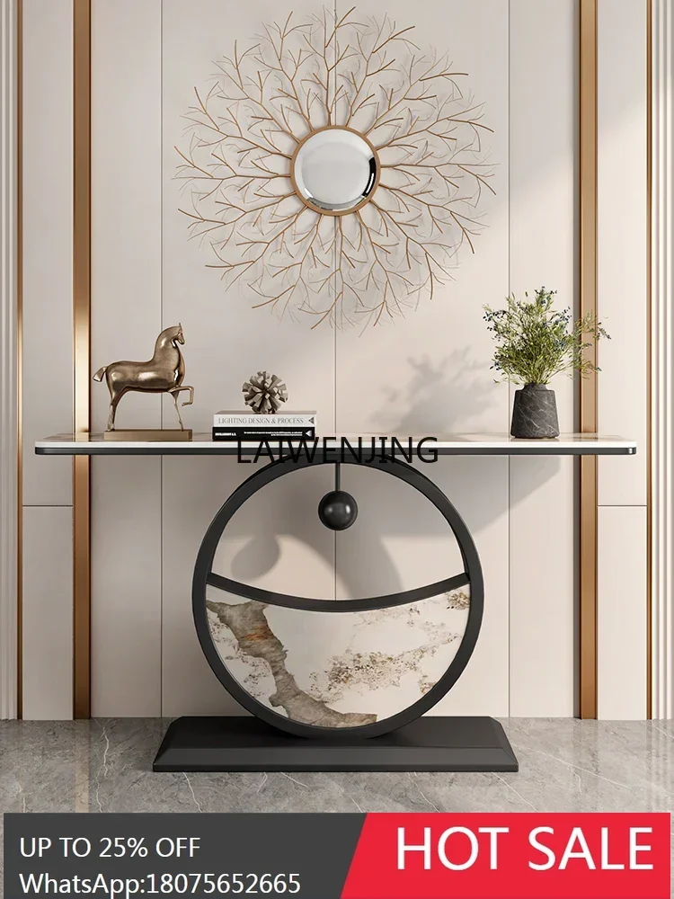 MQ light luxury high-end entrance table decorative entrance cabinet against the wall entrance platform rock slab end view table