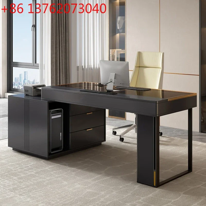 

Угловые домашние офисные столы Стеклянный минимализм Компьютерная каменная плита Простые офисные столы для учебы Escritorios Рабочая мебель QF50OD