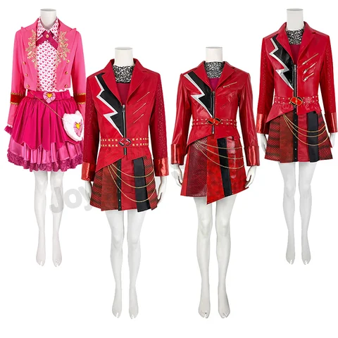 Dark Wonderland Descendants  Dress Outfits Set Red Queen Princess Props Halloween Cosplay