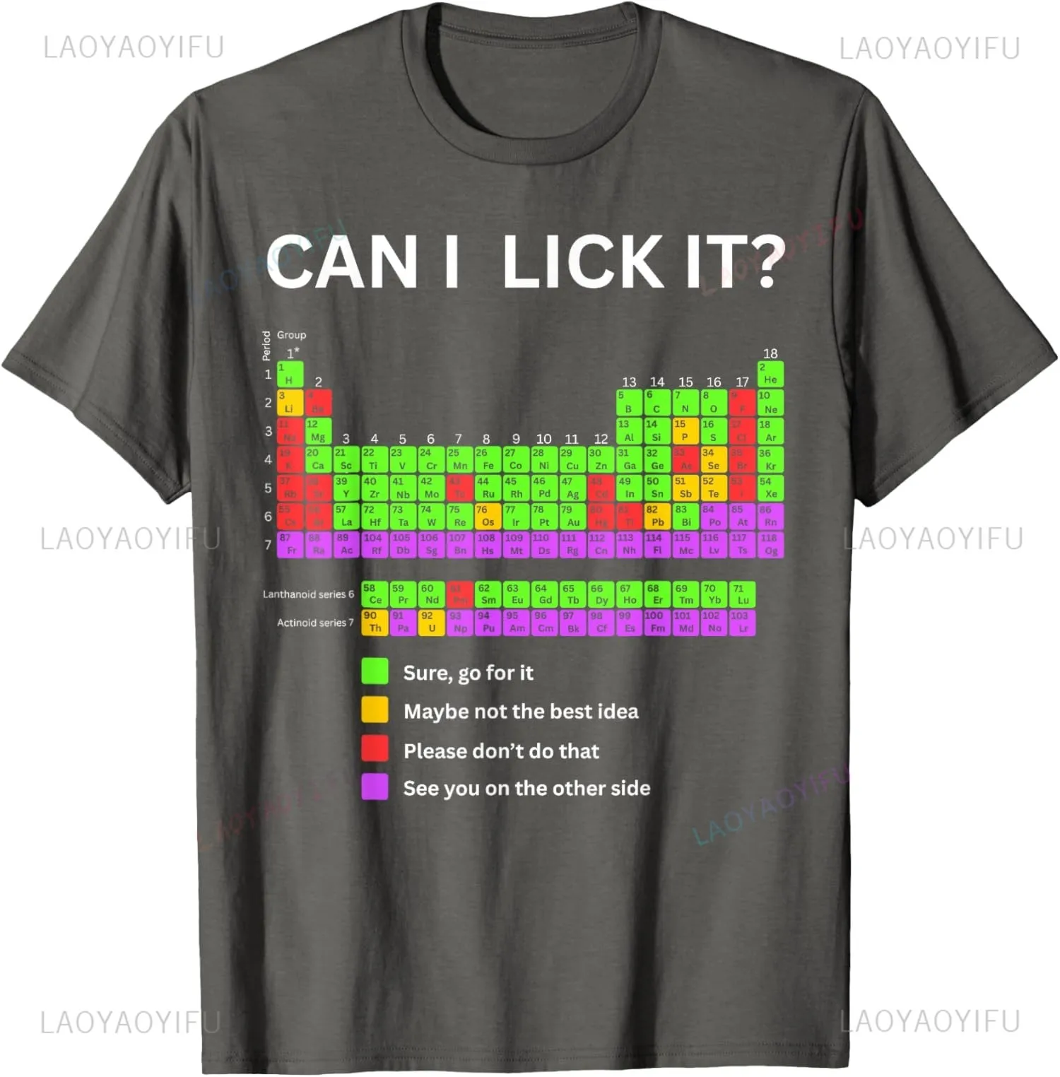 Can I Lick It Periodic Table Student Teacher School Unisex T-Shirt Summer Woman Man High Quality Cotton Graphic T Shirts Clothes