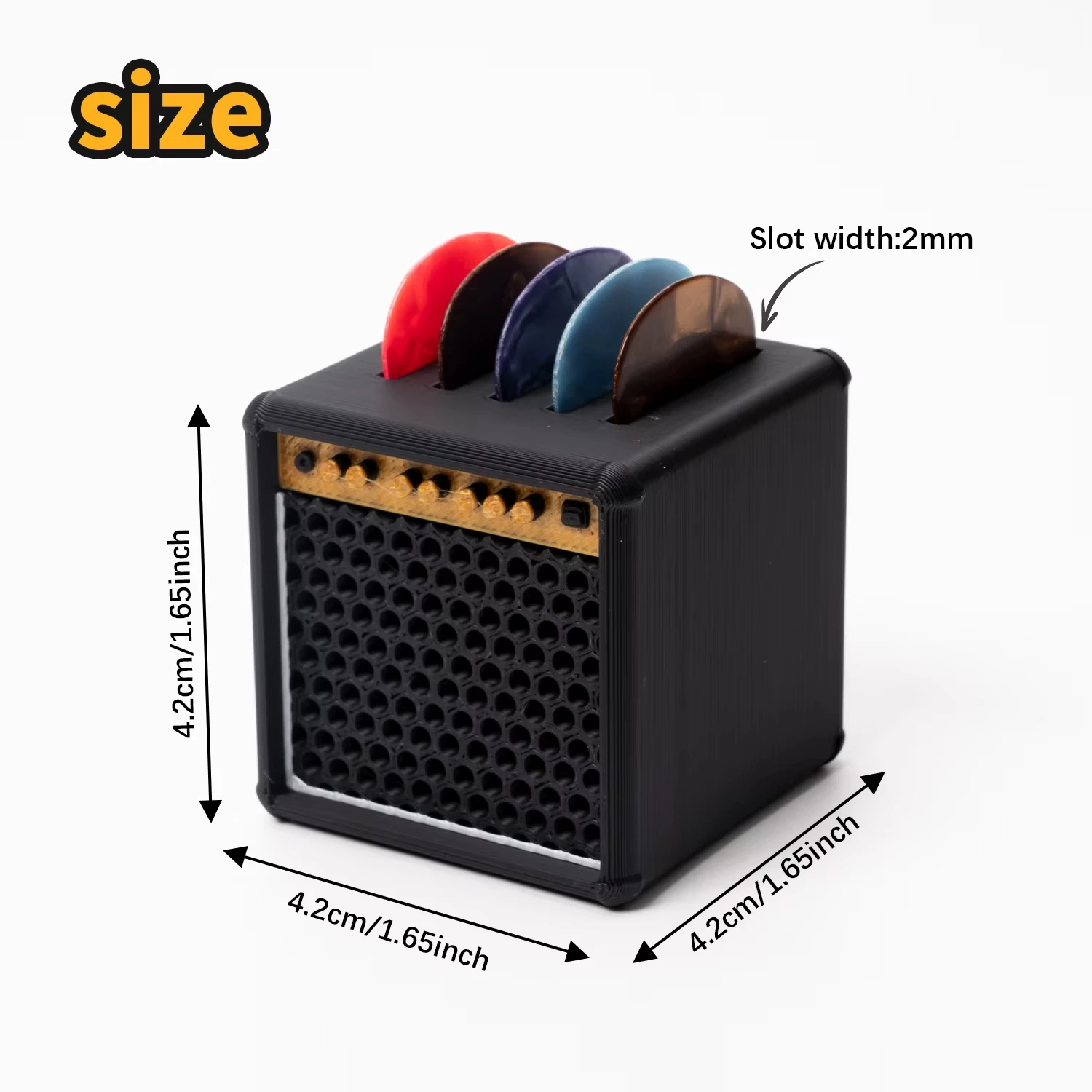 Miwayer 3D-Printed Guitar Pick Case Portable Drawer-Type Storage Box Waterproof Dustproof Display Holder Music Accessory Gift