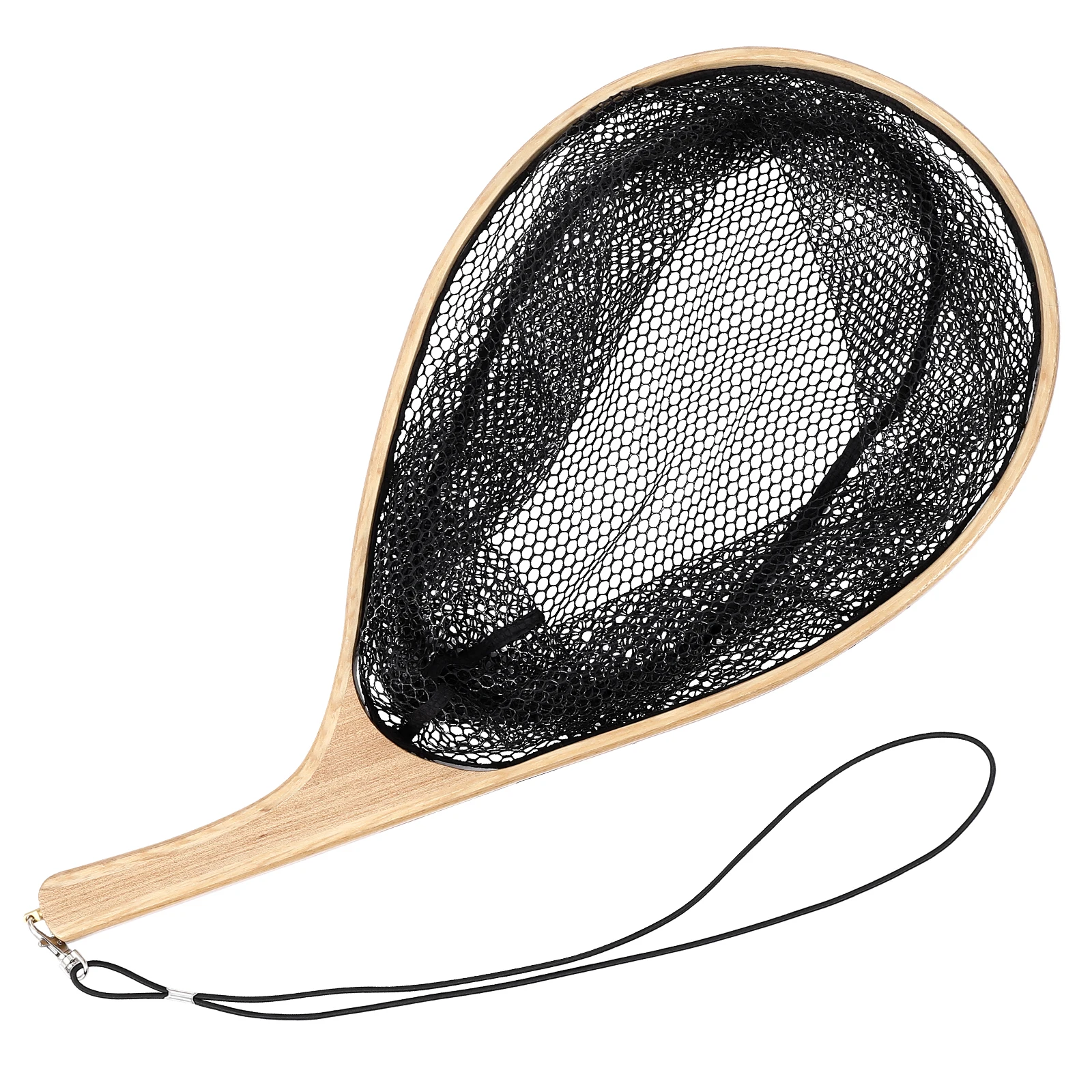 Fly Fishing Landing Net Curved Handle Fishing Net with Black Deep Net Freshwater Fishing Landing Net Small Mesh Fishing Net