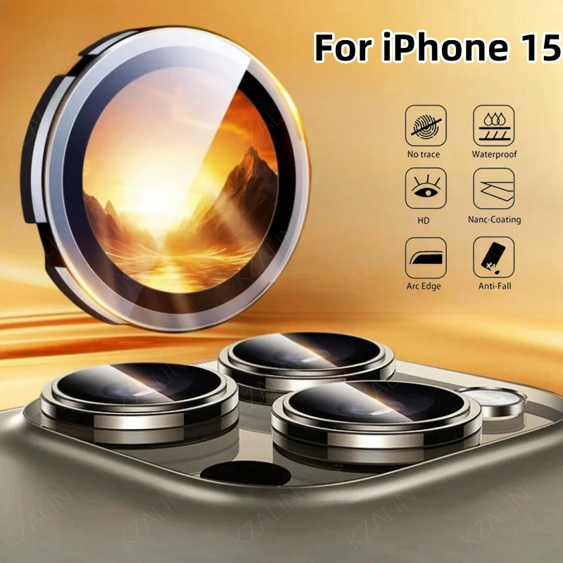 Camera Lens Rings For iPhone 15 Pro Max 15Plus 15Pro Fall prevention Lens Protector Glass For iPhone 14Pro 15ProMax Lens Cover