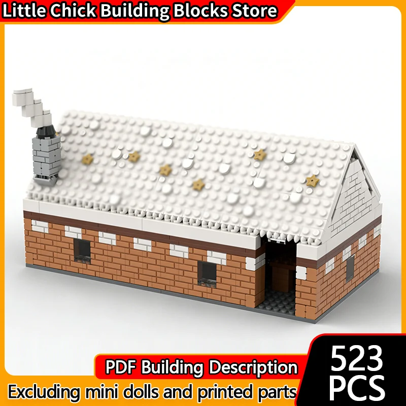 

City Street View Model MOC Building Bricks Winter Santas Workshop Modular Technology Children Holiday Gifts Assemble Toys Suit