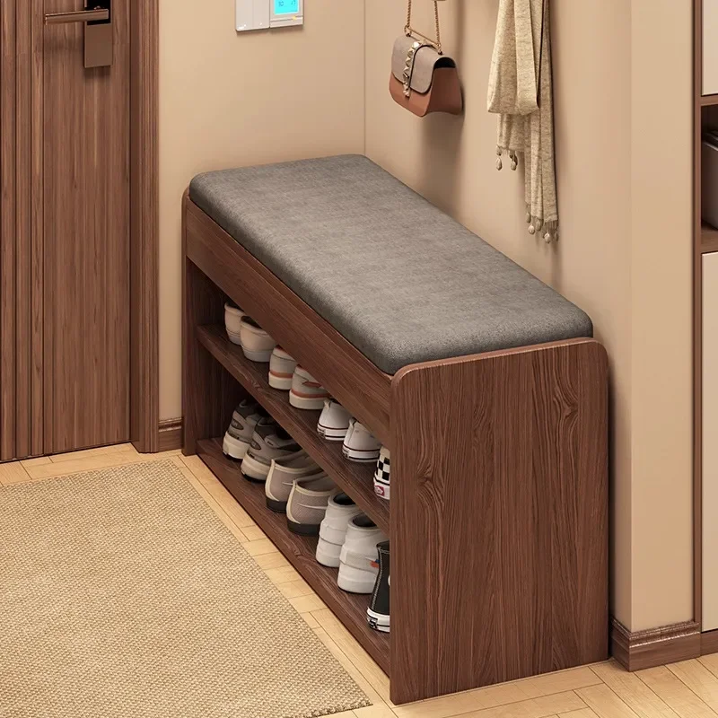 Narrow Entryway Shoe Bench with Storage Slim Hallway Seating Rack Compact Foyer Organizer for Small Spaces Home Entrance