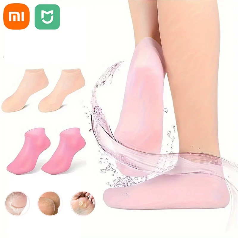 Xiaomi Mijia Silicone Moisturizing Foot Socks Spa Pedicure Massage Moisturizing Gel Sock for Dry Cracked Feet Foot Care Socks