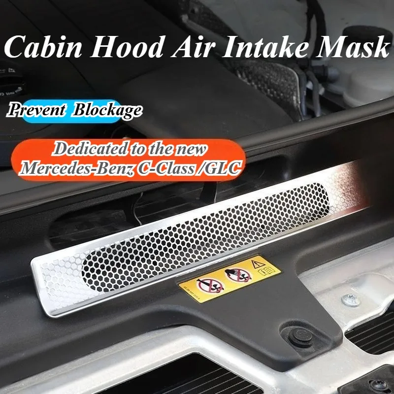

For Mercedes GLC300L C260 2021-2024 Engine Bay Vents Dust Cover ABS Mesh Design Air Intake Protect Cover Car Engine Accessories