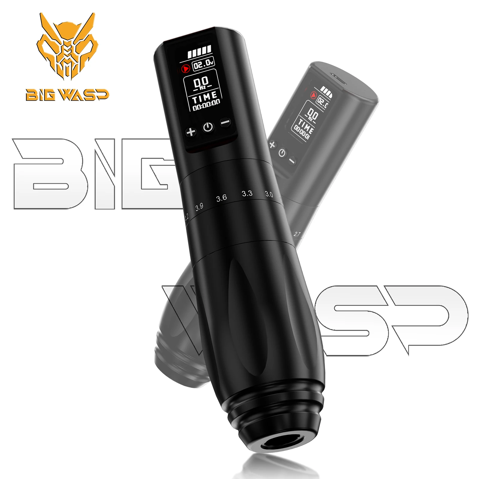 BIGWASP Professional Wireless Tattoo Machine FK Adjustable Stroke 2.0-4.2mm Coreless Motor 1800mAh Battery Tattoo Pen For Artist