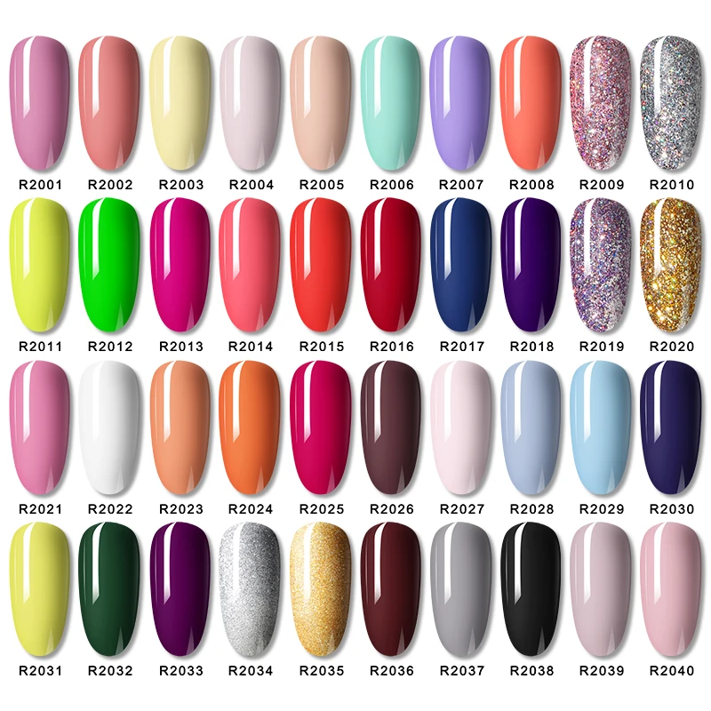 Rosalind Uv Nail Gel 2 Stuks Set Pure Kleur Semi Permanente Hybrid Vernis Manicure Nail Art Base Top Coat Nail gel Polish Kit Nieuwe