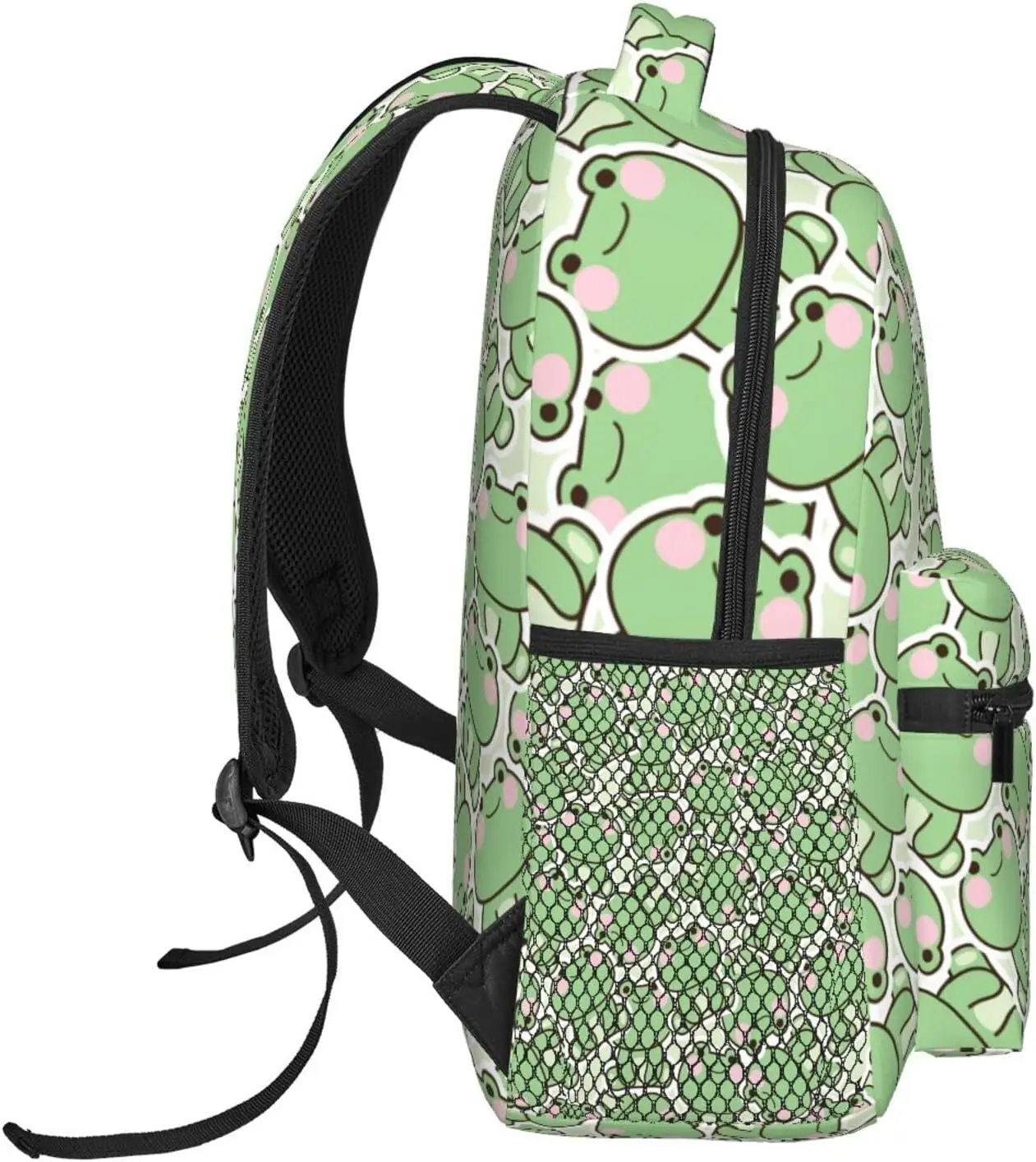 Cute Frog Print Backpack Large Capacity Laptop Bags Waterproof Lightweight Frog Accessories for Work Travel Bag Frogs Stuff