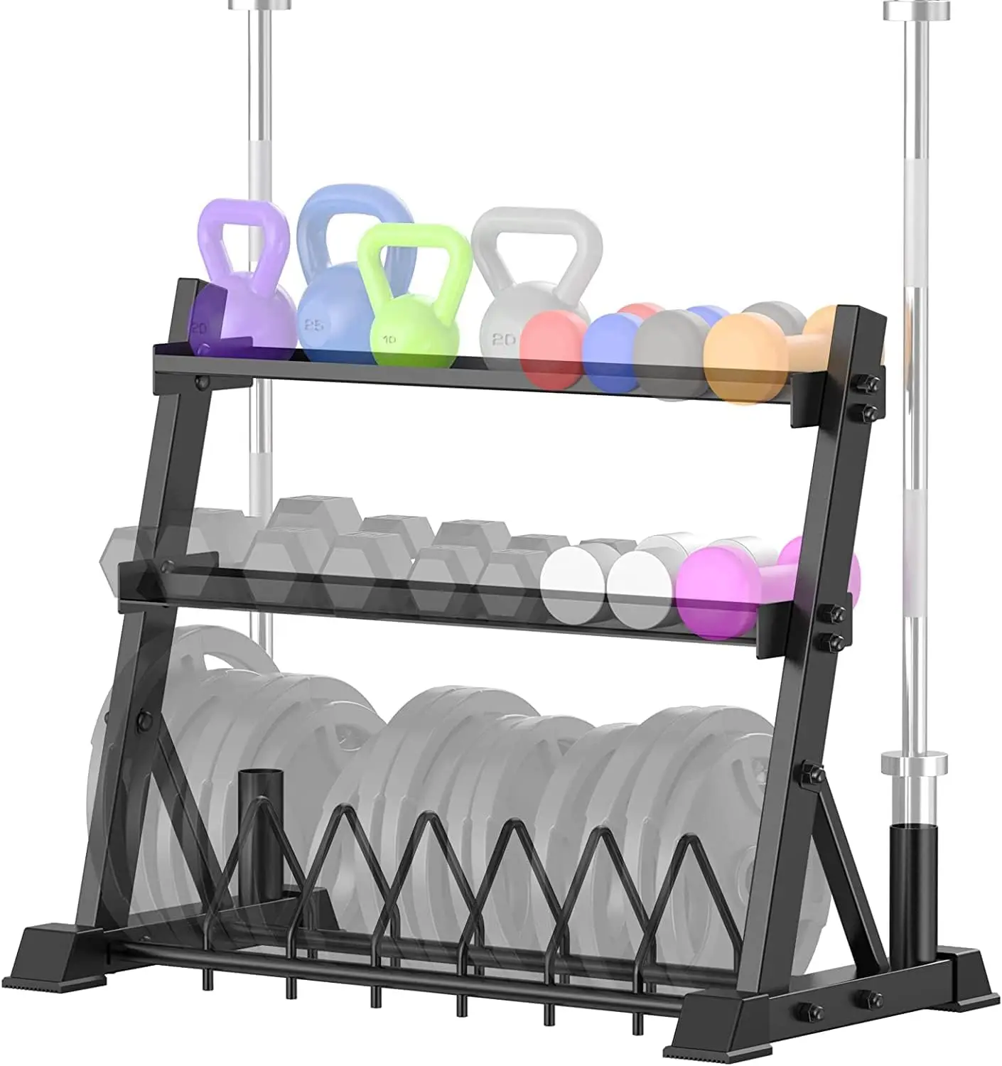 

Dumbbell Rack 3-Tier Weight Plate Rack Stand for Dumbbell/Kettlebell/Weight Plate and Curl Dumbbell Weights gym equipment