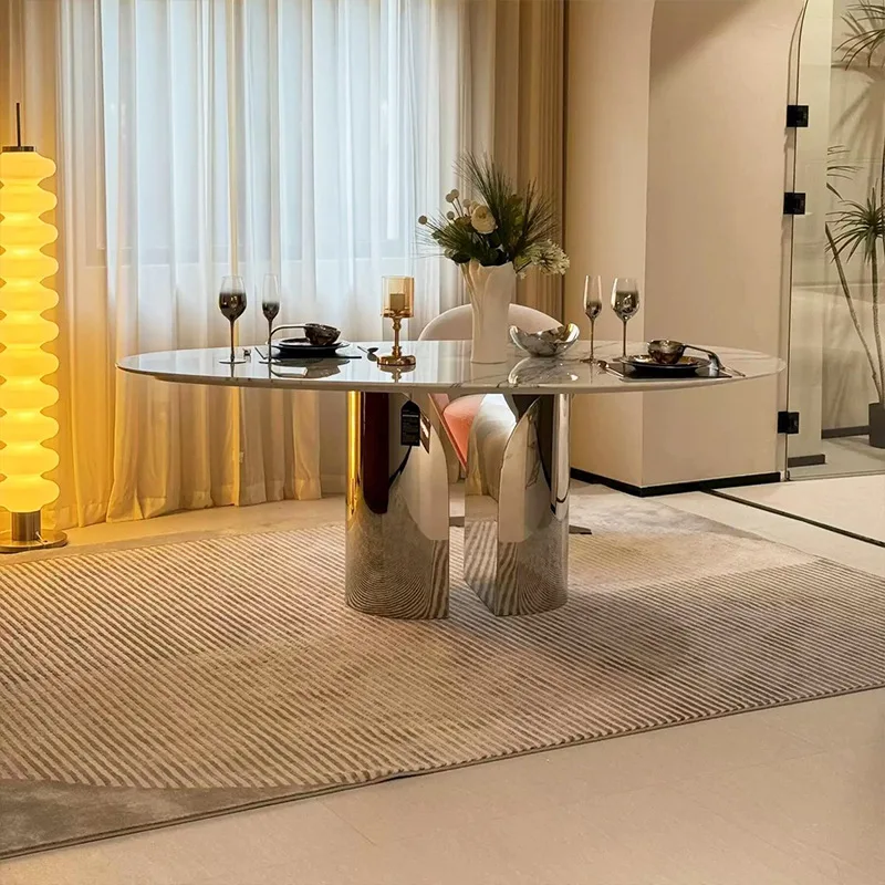 Marble restaurant household small apartment dining table