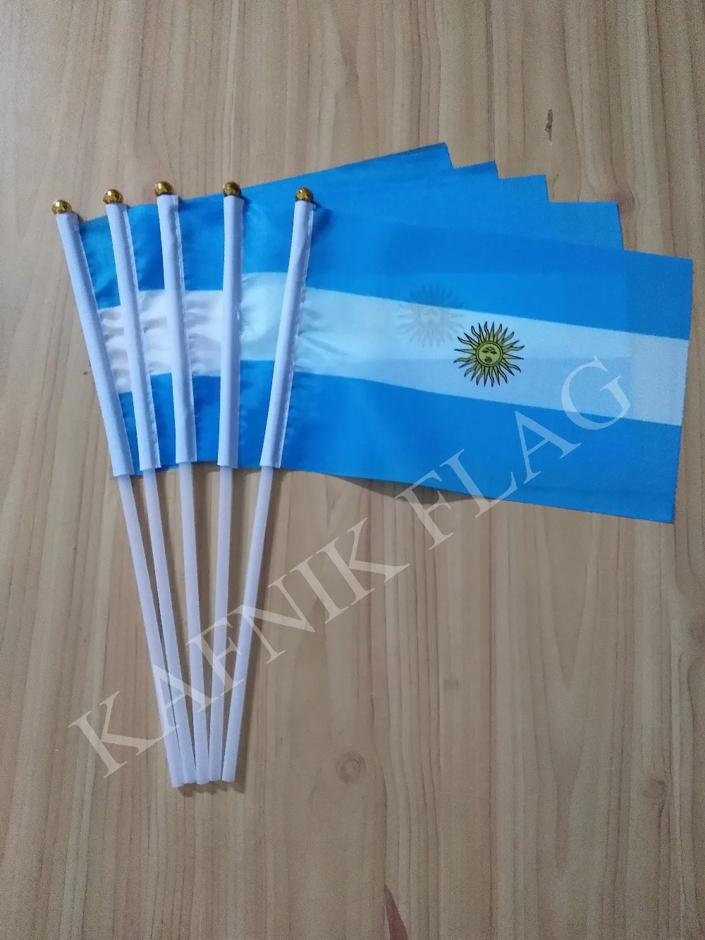 KAFNIK,5pcs Argentina Hand Waving National Flag 14*21cm Polyester Flag