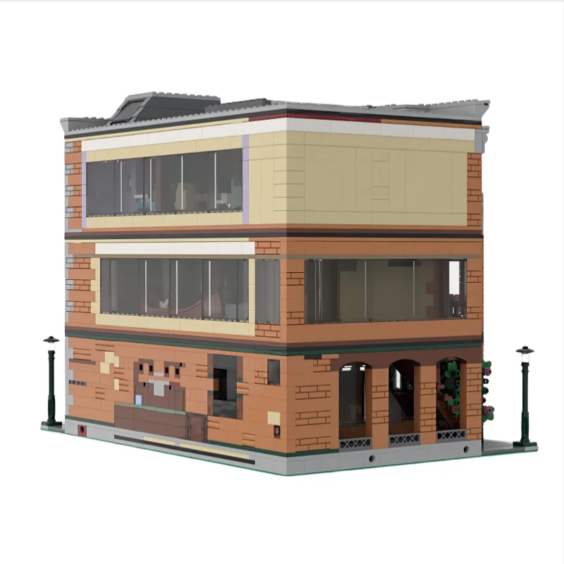 MOC-Construcción Modular con vista a la calle para apartamento, montaje de bloques de construcción de partículas pequeñas, modelo de juguete, regalo de Navidad, 4653 Uds.