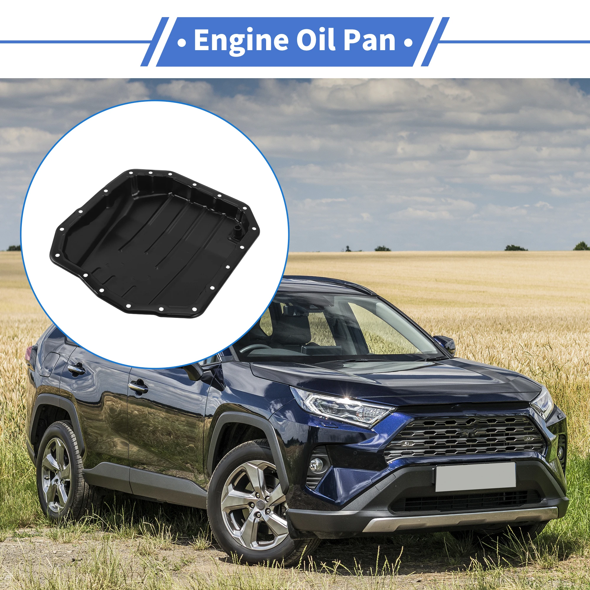 

UXCELL 1 Pc No.3510620032 Engine Oil Pan for Toyota RAV4 2015 Steel Black