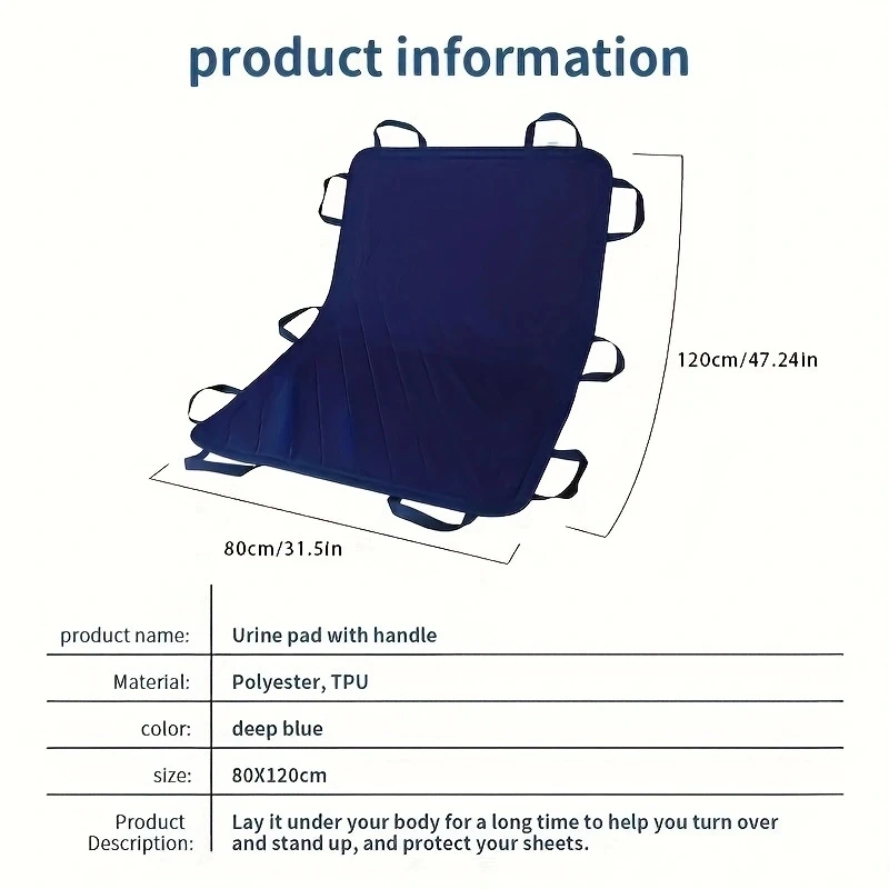 Bed Positioning Pad with Reinforced Handle  Multipurpose Waterproof Transfer Sheet for Turning Lifting & Sliding Reusab