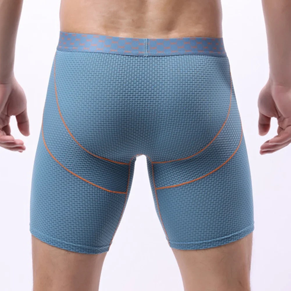 1pc Men\'s Ice Silk Boxers Shorts Middle Waist Underwear Slim Sports Fitness Underpants Breathable Man Panties