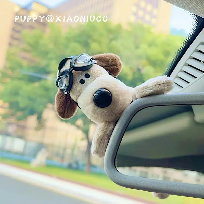 NEW Anime Cosplay Pilot Dog Car Decoration Gromit Plush Toy Interior Decoration Center Control Screen Rearview Mirror Girl Gift