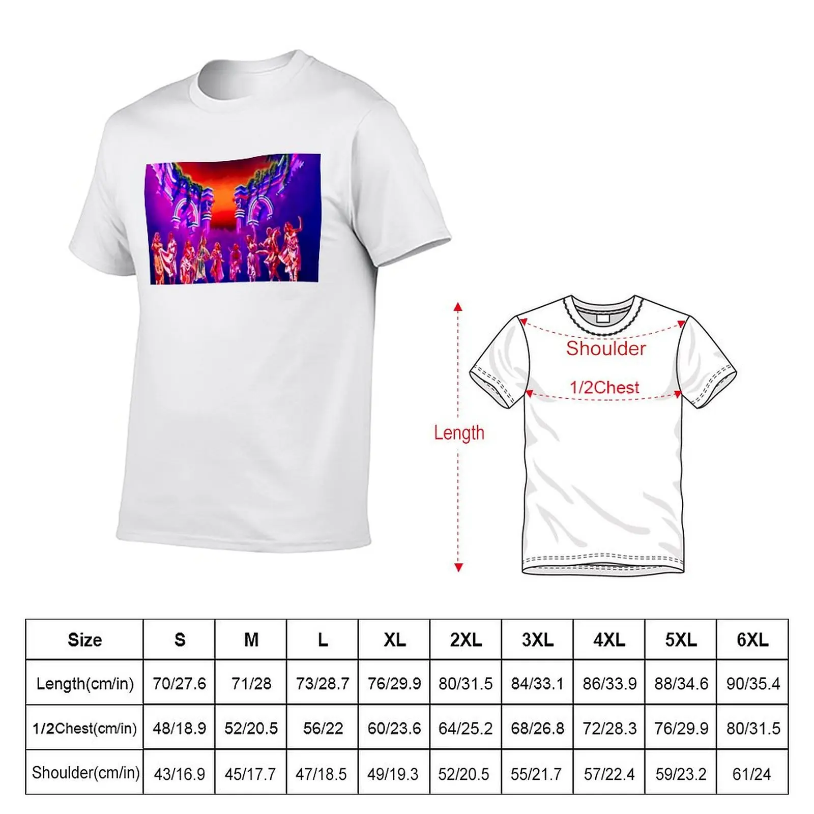 Xanadu - Olivia Newton-John - Mural Designs by PopRetroDisco T-Shirt Casual Soft Cotton Short Sleeve Tee