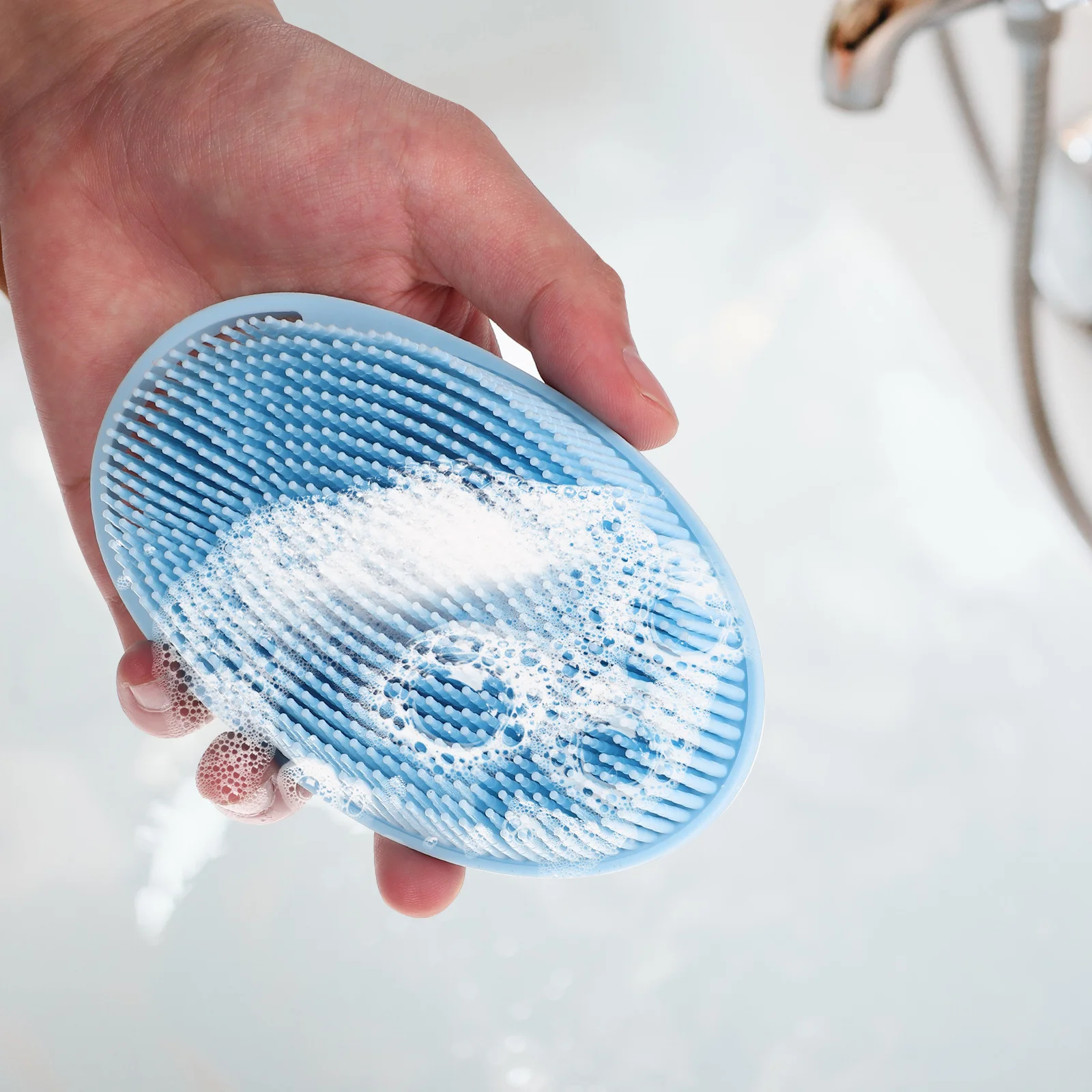 

2Pcs Body Scrubbers Shower Brushes Silicone Exfoliating Bath Brush for Showering Easy Grip Tender Skin Silicone Body Scrubber