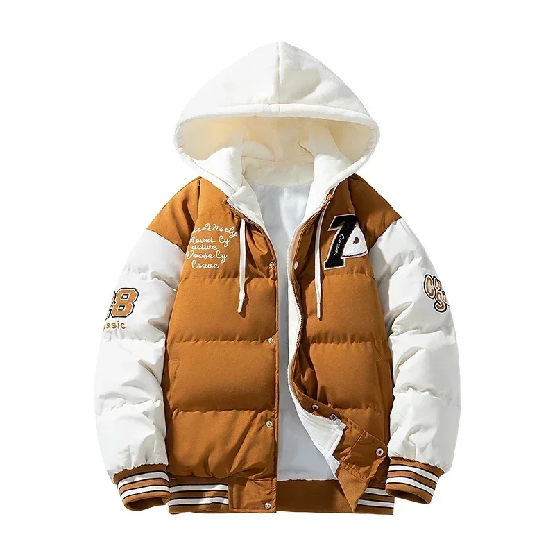 Chaqueta de marca de moda coreana para hombre, Parka con capucha de diseño bordado a la moda, ropa de calle informal para jóvenes al aire libre 2024
