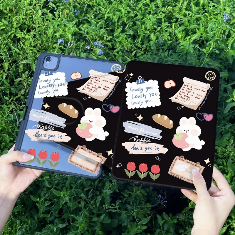 Hug The Strawberry Bunny Computer Case for 7 8 9th 10.2 Funda Cover IPad Air 5 4 10.9 Ipad Mini 6 IPad 5th Generation 9.7 Inch