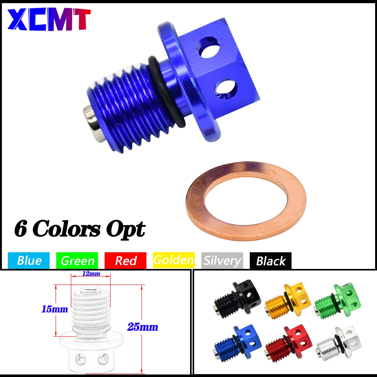 

For Yamaha YZ400F YZ426F WR400F WR426F YZ80 YZ100 YZ125 YZ250 YZ400 YZ465 YZ490 M12xP1.5 Magnetic Oil Drain Plug Bolt Screw