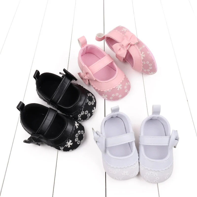 

2025 Fashion Baby Shoes Soft Cotton and PU Newborn Toddler Prewalking Sneaker Cute Butterful Bow for 0-18 Months Girls BJZ3239
