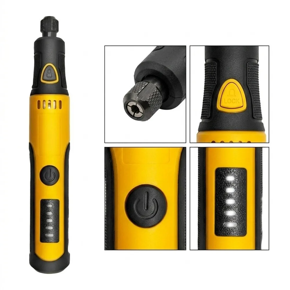 3.6V Cordless Rotary Grinder With Ergonomic Non-Slip Grip & USB Charging, Compact Electric Polishing Tool For DIY Projects