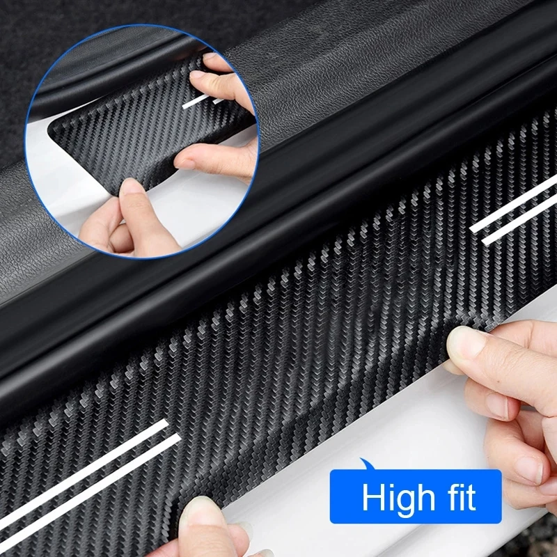 For HAVAL H6 GT 2022-2024 Auto Tailgate Guard Door Sill Pedal Carbon Fibre Texture Accessories Leather PU Styling Car Sticker