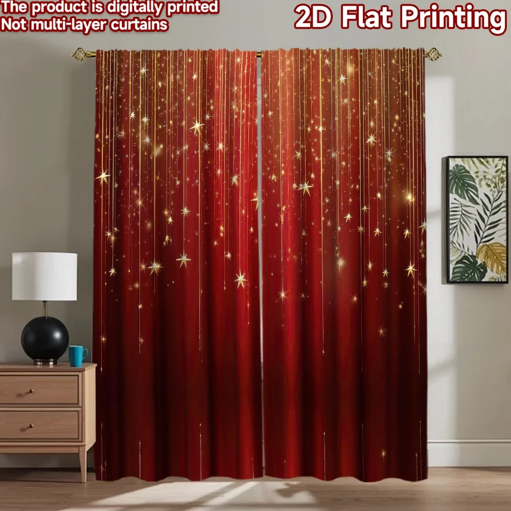 

1pc 2D flat Photography Backdrop Popular Background Banner Christmas Golden Stars 100% Polyester Festive Wall Decor Perfect for