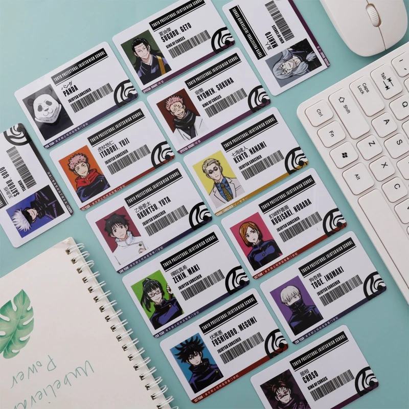 Japanese Anime Jujutsu Kaisen Figures YUJI Megumi Gojo Yuta Student ID Card Animation PVC Name Cards For Fans Gift Cosplay