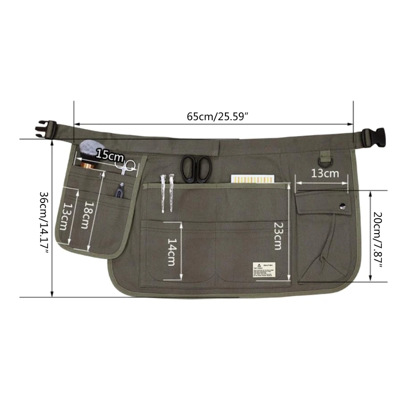 H55A Garden Tool Belt Gardening Apron Utility Belt for Home Improvement Housekeeping Half Waist Canvas Apron for Home