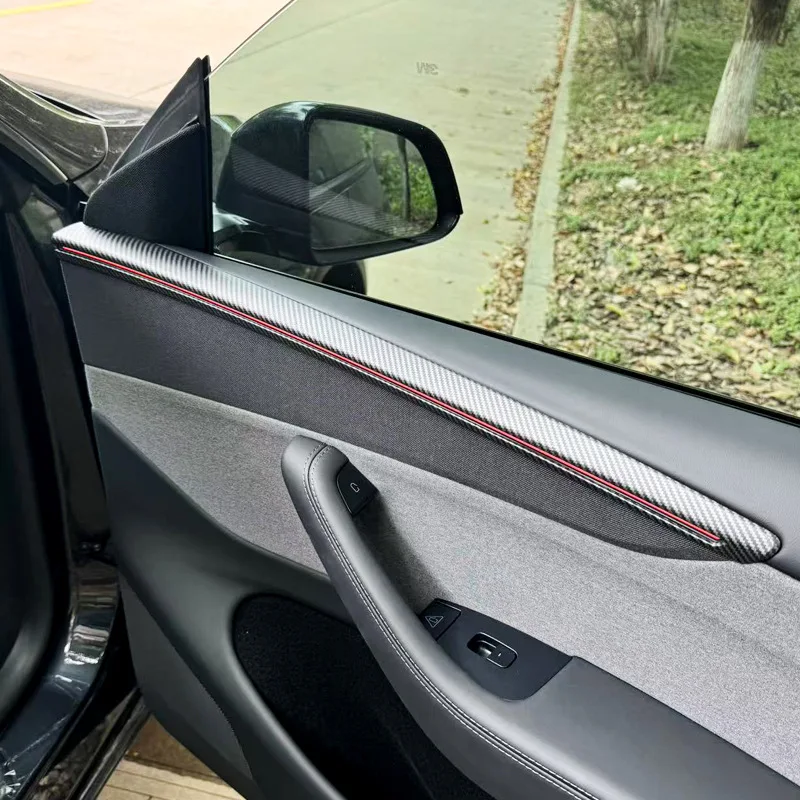 

For Tesla Mode Y Juniper 2025+ Interior Trim Strip Front Door and Back Door Patch Decoration ABS Cover Car Accessories White 4Pc