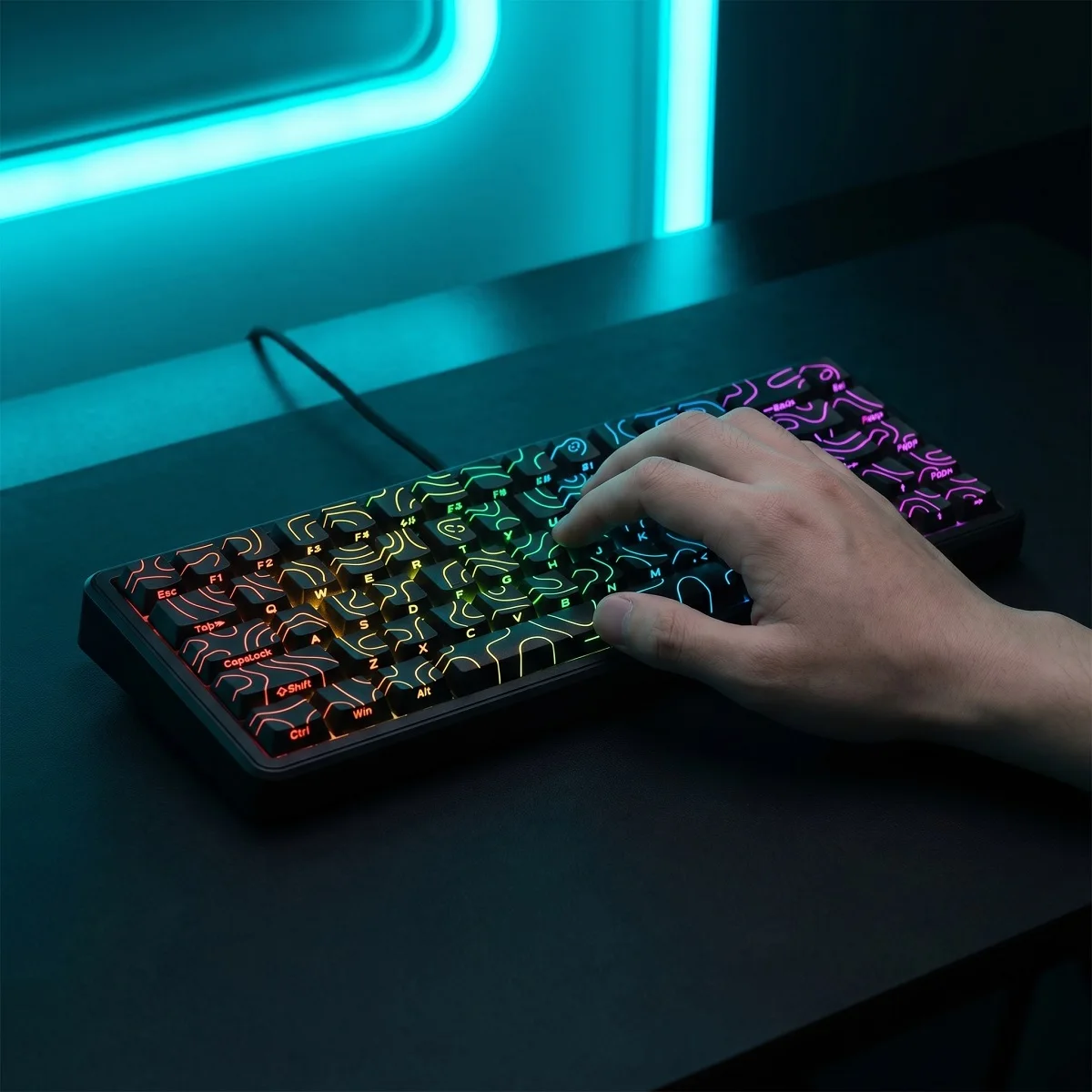 ONIKUMA G67 67-Key Wired Gaming Keyboard | Custom Magnetic Axis, Low Latency, Hot-Swappable for Esports