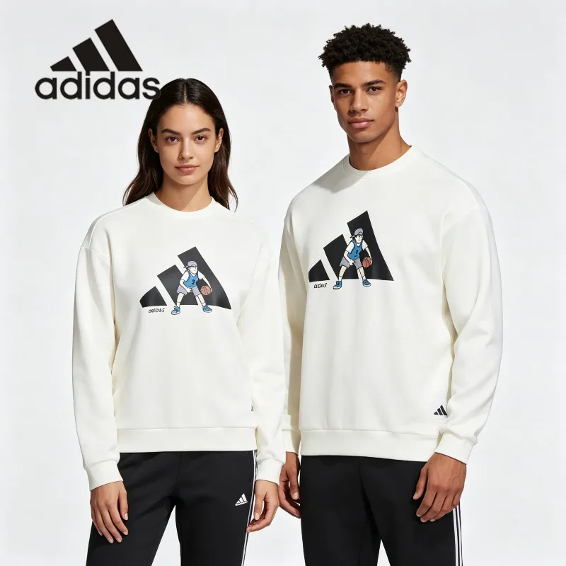 adidas Old School Varsity Letter Crew Sweatshirt Vintage Campus Drop Shoulder SweatshirtKC2874 1PCS