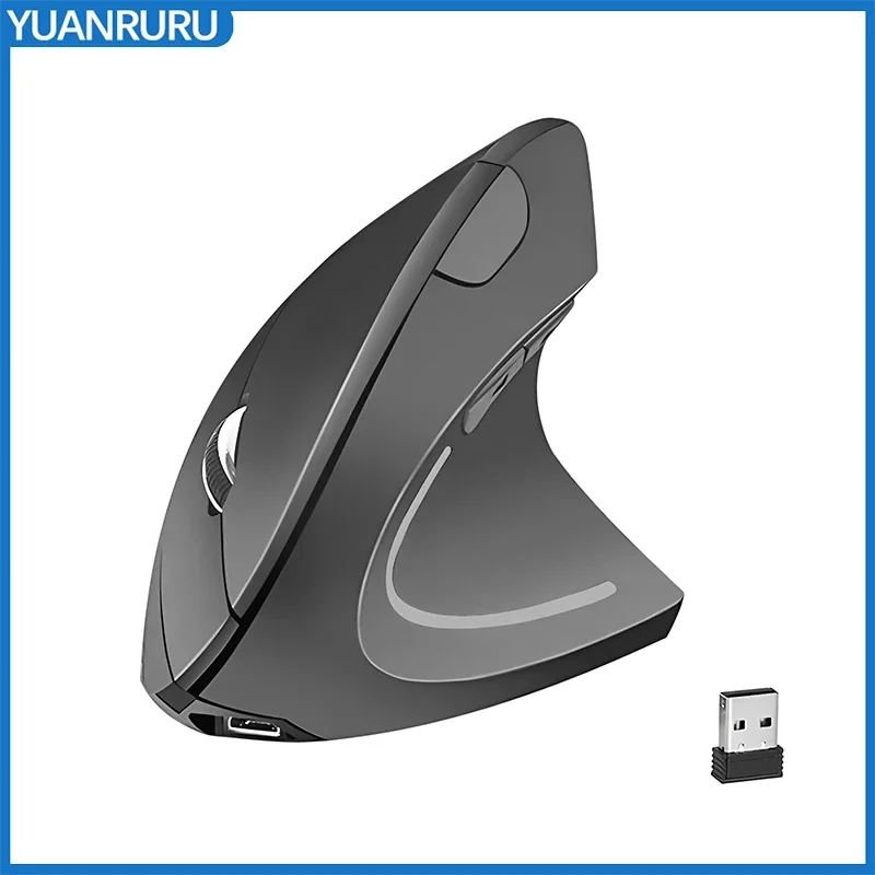 2 4G Wireless Bluetooth Mouse Vertical Ergonomic Gaming Mouse 1600 DPI For PC