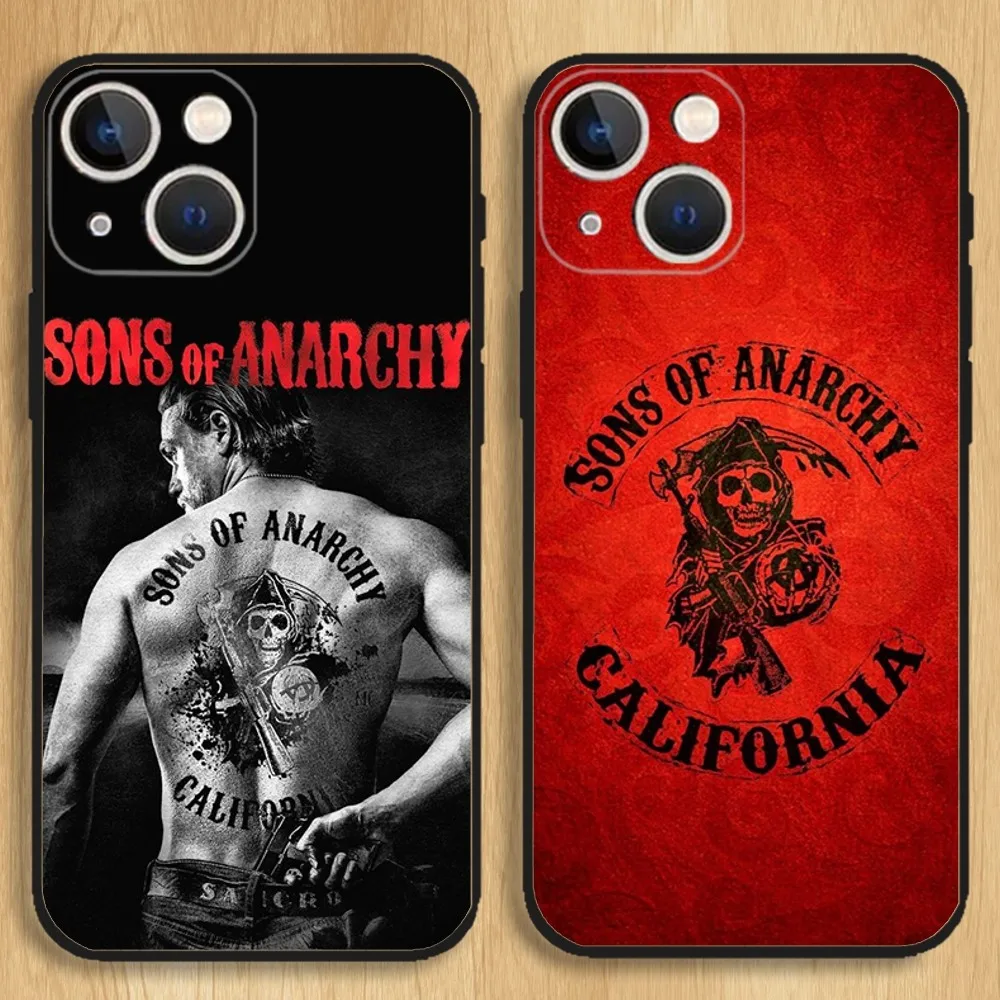 Sons of Anarchy TV Series Phone Case For iPhone15,14,13,12,11,Pro,Max,Plus,Mini,X,XS,XR,8,7,6,S,Plus,SE Soft Black Case