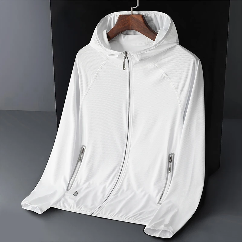UV Protection UPF50+ Hoodie Jacket Couple's Ice Silk Summer Unisex Breathable Outdoor Sports Beach Street Lightweight Jacket