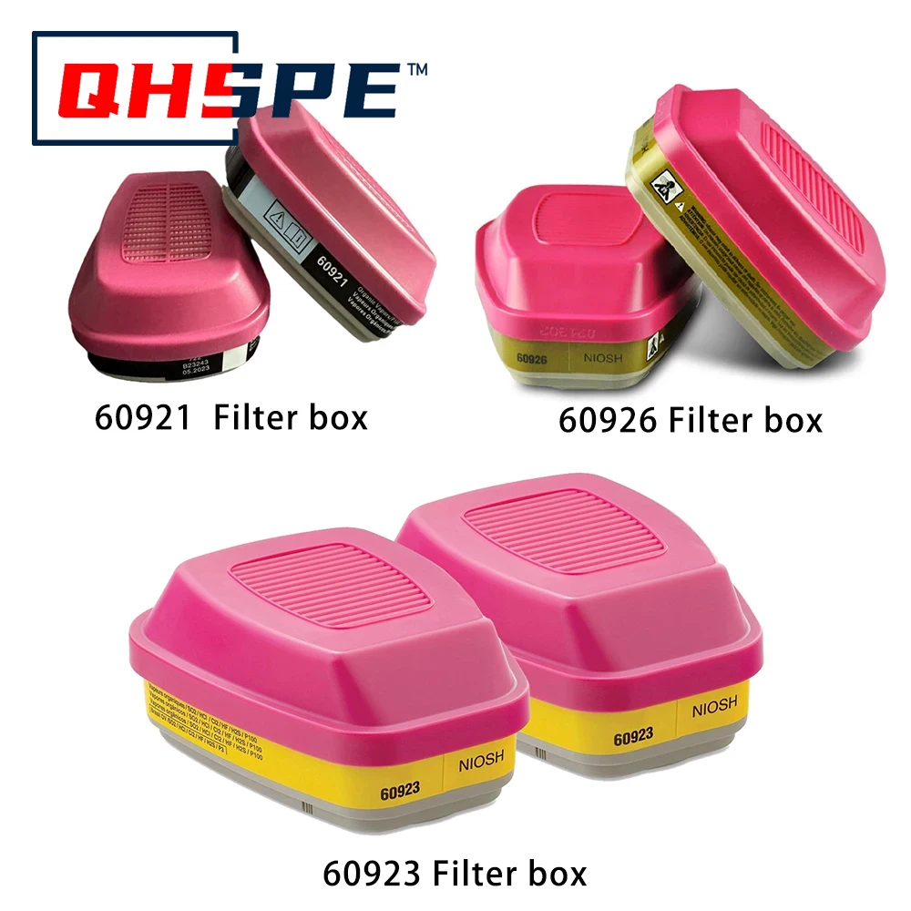P100 Protected Multi-Gas/Vapor Cartridge for Gas Mask Organic Vapors Filter 60926 60923 60921 with Cartridge Filter Box Accessor