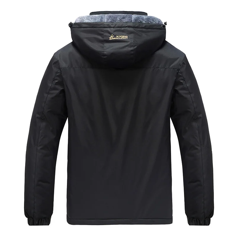 Velo dos homens forrado montanha jaqueta, jaqueta de trabalho, destacável casaco com capuz, Ski Snowboard Parka, Outwear quente, novo, inverno, L-8XL