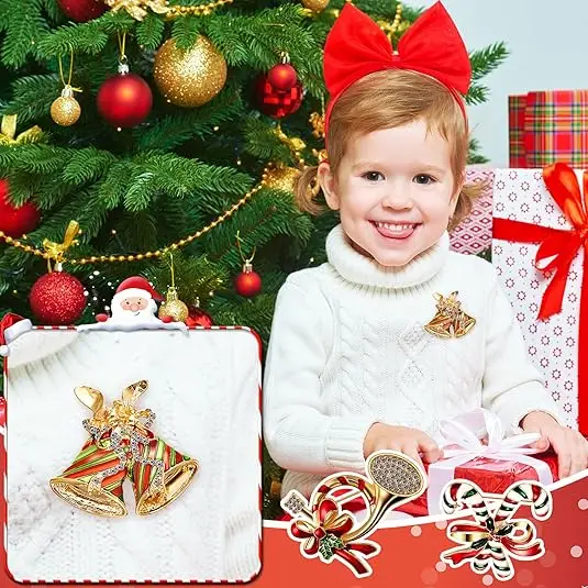 Nieuwe Mode Luxe Prachtige Kerst Broche Pin Sneeuwpop Kerstman Boot Garland Sieraden Geschenken Kerst Decoratie Broches