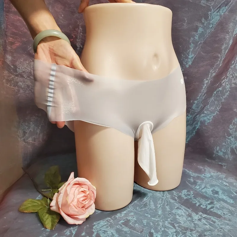 الفيل الأنف الملابس الداخلية رقيقة جدا الذكور مثير ملخصات الحرير الجليد سلس الرجال انظر من خلال سراويل رصاصة فصل الملابس الداخلية