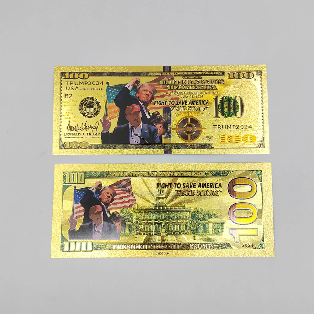 2024 New Style Gold banknotes USA President Donald Trump  money  Colorful Commemorative Coin  Foil Coin 1000