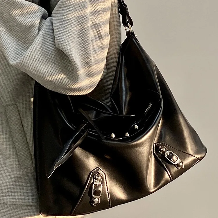 

Большая вместительная сумка-тоут из искусственной кожи Maillard в стиле ретро с инди-байкерским дизайном, новая женская сумка через плечо большого размера для поездок на работу