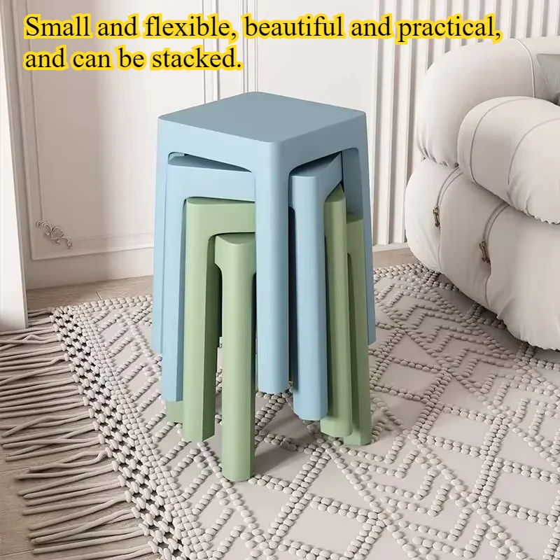 Plastic Dining Chair Stools Portable Small Kitchen Stools Shoe Changing Stackable Interior Sgabello Pieghevole Home Furniture