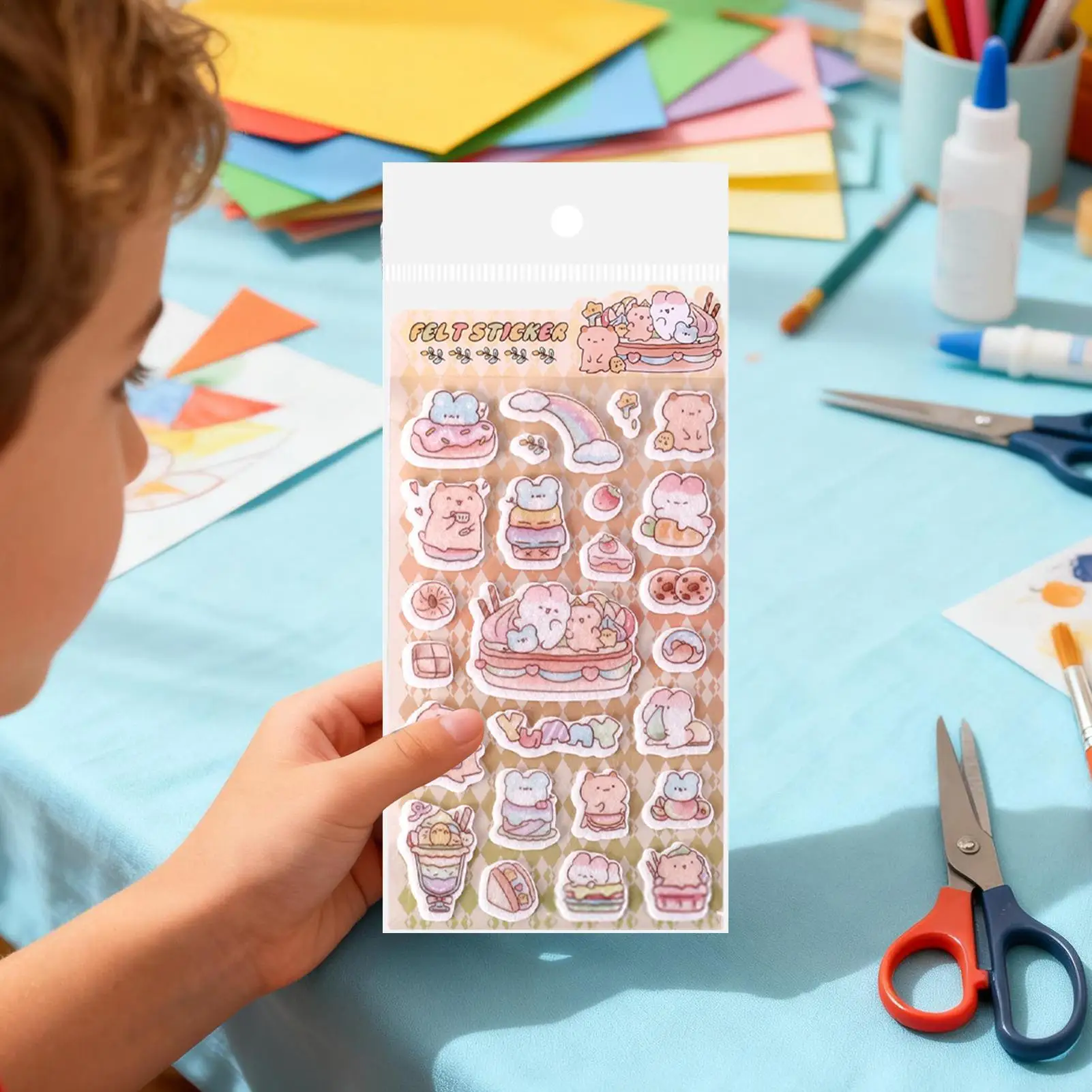 1 Sheets 3D Puffy Stickers For Kids Funny Cartoon Animal Stickers Self-adhesive Scrapbooking Sticker For Journal Notebook Decor