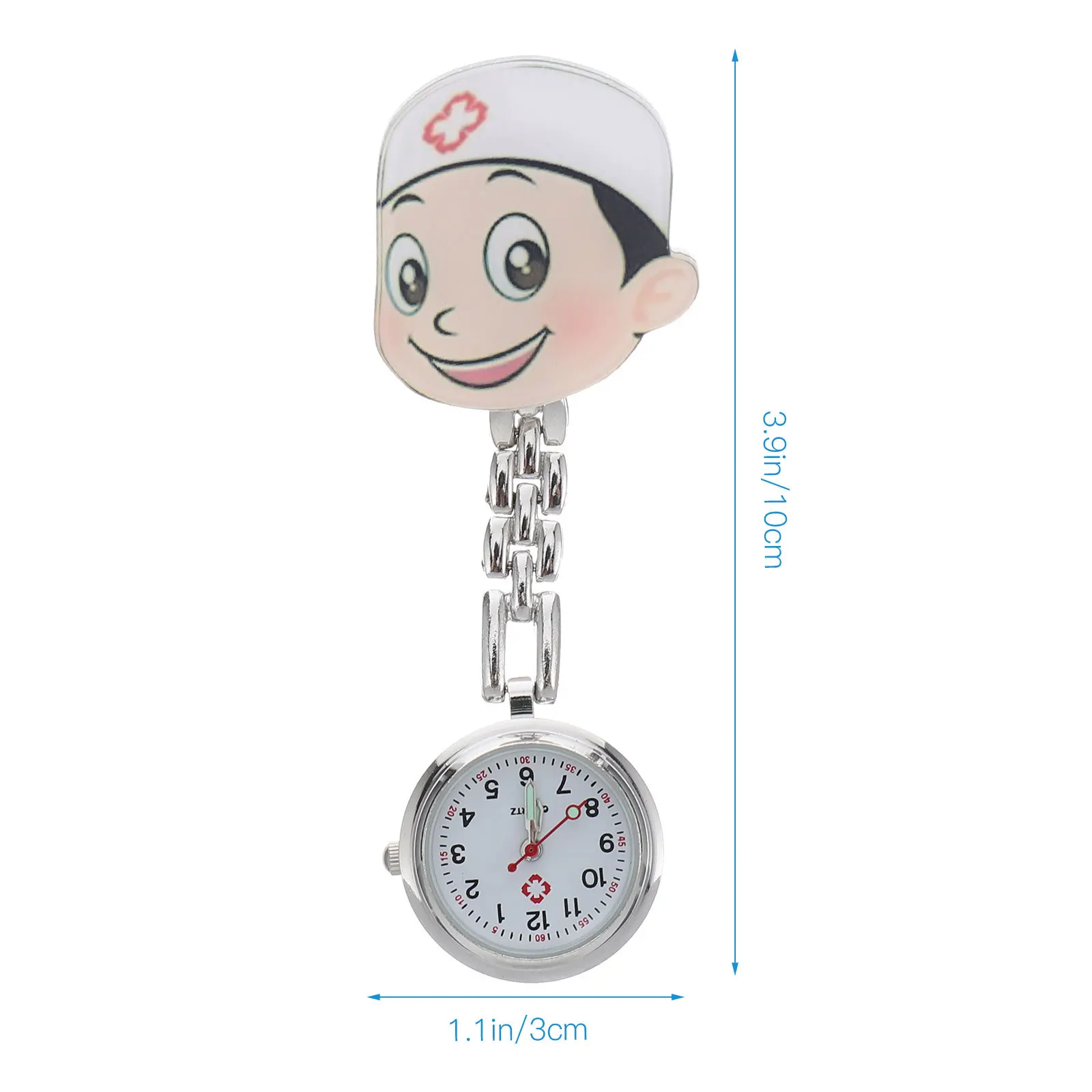 1 قطعة ساعة ممرضة سبيكة كليب على الطلب الكبير الكرتون مظهر معلق ممرضة ساعة جيب للأزياء الممرضات النساء الطلاب